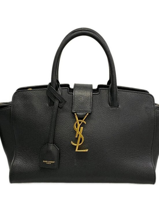 Saint Laurent Handbags - SAINT LAURENT PARIS Baby Tote Downtown 635346 Black Leather Handbag